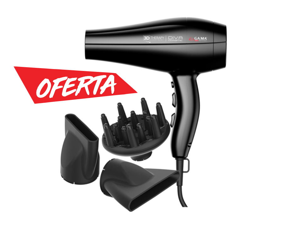 Secador de Pelo Ga.ma Diva 3D Therapy Negro 