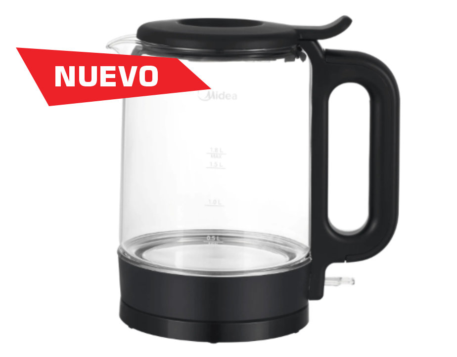 Hervidora El&eacute;ctrica Vidrio Midea 1,7 Litros 2200W