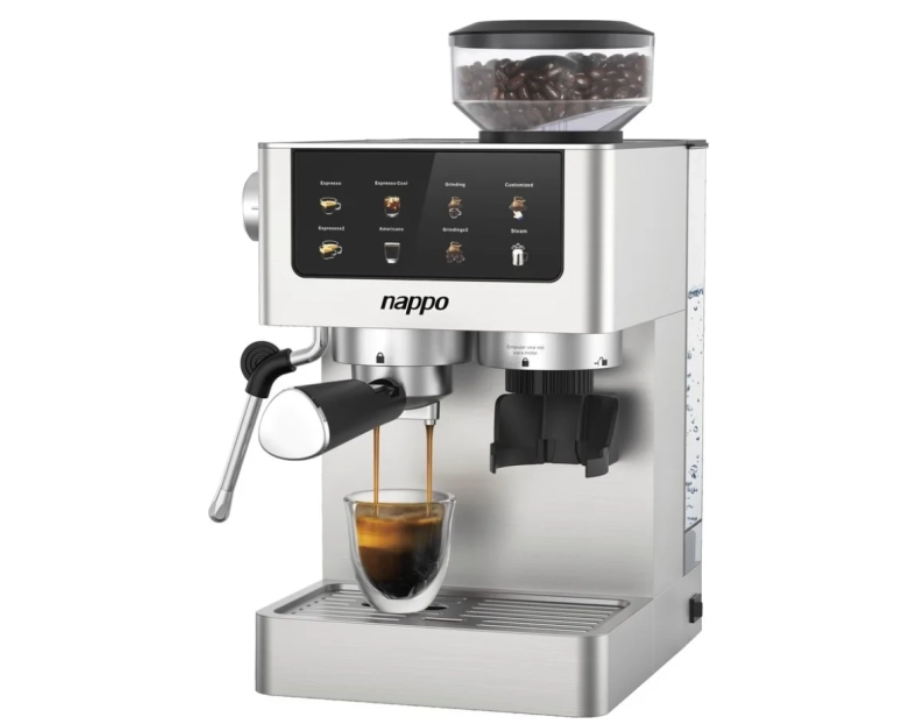 Cafetera Nappo Espresso Barista Deluxe c/ Molinillo 6 en 1